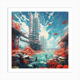 Futuristic City 23 Art Print