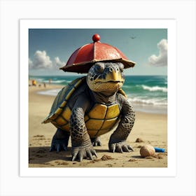 Turtle On The Beach 2 Art Print