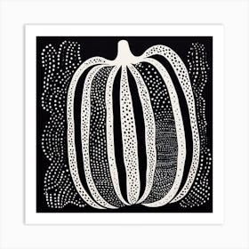 Yayoi Kusama Inspired Pumpkin Black And White 1 Art Print