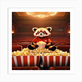 Red Panda At The Cinema Art Print