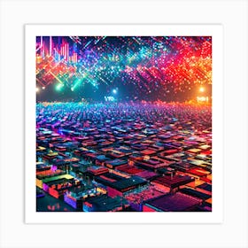 Pixel Symphony: Creative Imagery by AI Art Print