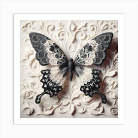 Lace & Porcelain Butterfly II Art Print