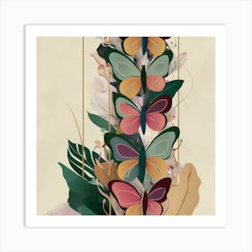 Butterflies And Flowers Art Print