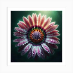 Daisy With Water Droplets 1 Art Print