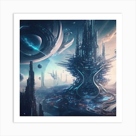 Futuristic City 30 Art Print