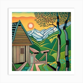 Cabin In The Mountains 8 Art Print