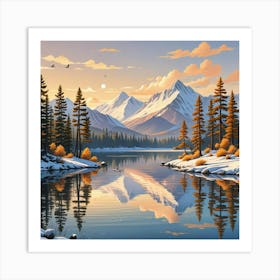 Landscape Of Mountain Art Print (3) Art Print