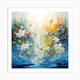 AI Floral Verse: Whispering Wilderness Art Print