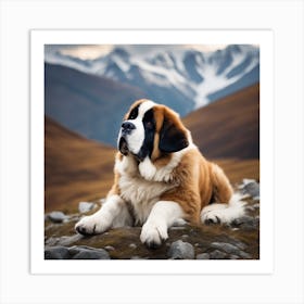 St. Bernard Dog 3 Art Print