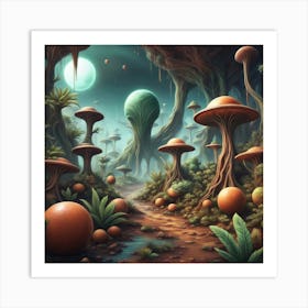 Mushroom Forest 3 Art Print