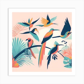 Parrots in the Jungle Art Print