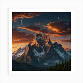 Sunset In The Mountains 27 Art Print