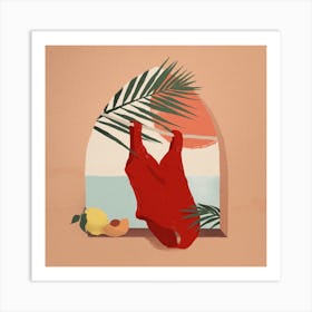 Salty Sunny And Peachy Square Art Print