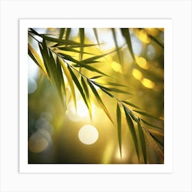 Bamboo Leaf Bokeh Art Print