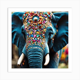 Elephant With Jewels Art Print