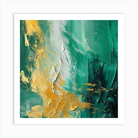 Abstract Of Green And Gold Art Print