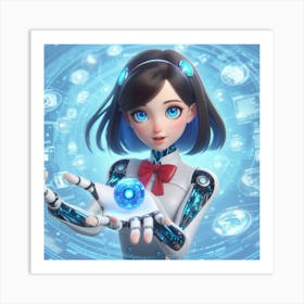 Robot Girl 5 Art Print