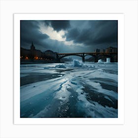 Ice Floes In The River Art Print