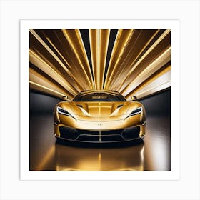Golden Supercar 1 Art Print