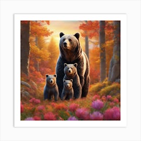 Family Of Bears Art Print