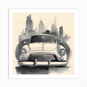 Classic Car In The City Art Print