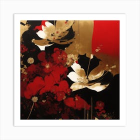 Gutai Red Flowers 1 Art Print