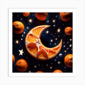 Moon And Oranges 1 Art Print