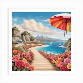 Roses On The Beach 7 Art Print