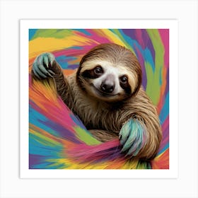 Rainbow Sloth 1 Art Print