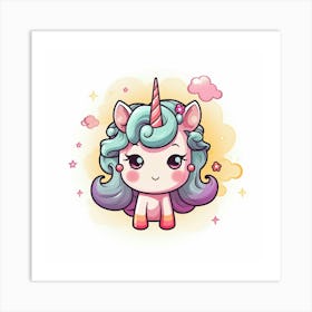 Cute Unicorn 100 Art Print