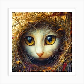 Cat In A Nest Art Print