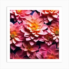 Pink Dahlias 1 Art Print