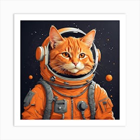Astronaut Cat 6 Art Print