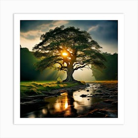 Solitary Sentinel In A Realm Where Time And Nature Have Conspired Art Print