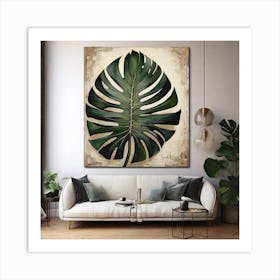 Large Monstera leaf 4 Art Print