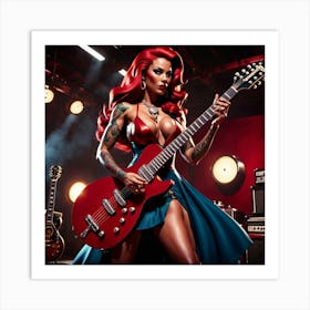 Red Haired Rocker Art Print