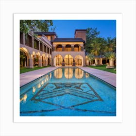 swimming california mansion Art Print