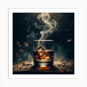 A glass with noble whiskey 1 Art Print