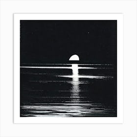 Moonlight Over The Water Art Print