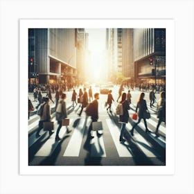 People Crossing The Street Art Print