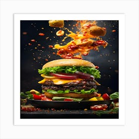 Fast Food Burger Art Print