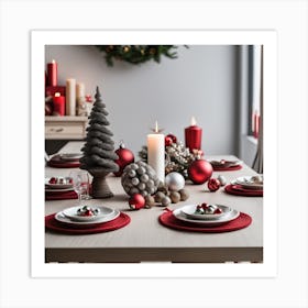 Christmas Table Setting 11 Art Print