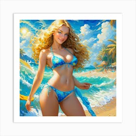 Beach Girl Art Print