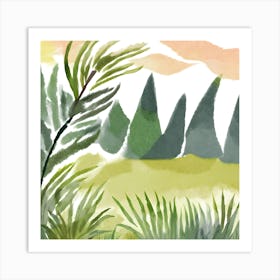 Watercolor Landscape Painting 5 Art Print