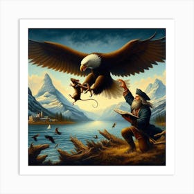 Eagle And Rat Art Print