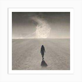 Woman Walking In The Desert Art Print