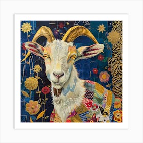 Patchwork Quilted Goat 1 Art Print