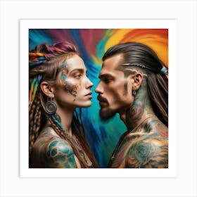 Tattooed Couple 1 Art Print