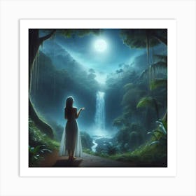 Girl In The Forest Art Print