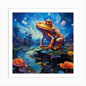 Frog In The Pond 1 Art Print